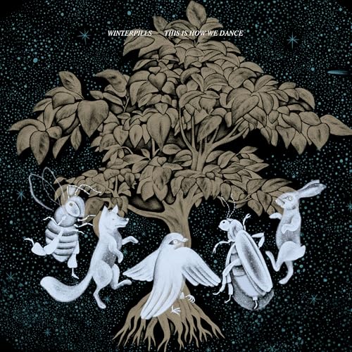 CD cover: animals dance around a tree on a dark, starry background.