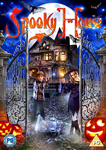 DVD cover for "Spooky House" featuring children near a haunted house.