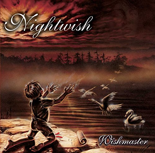 Nightwish’s “Wishmaster” CD cover: boy reaching for birds by a misty lake.