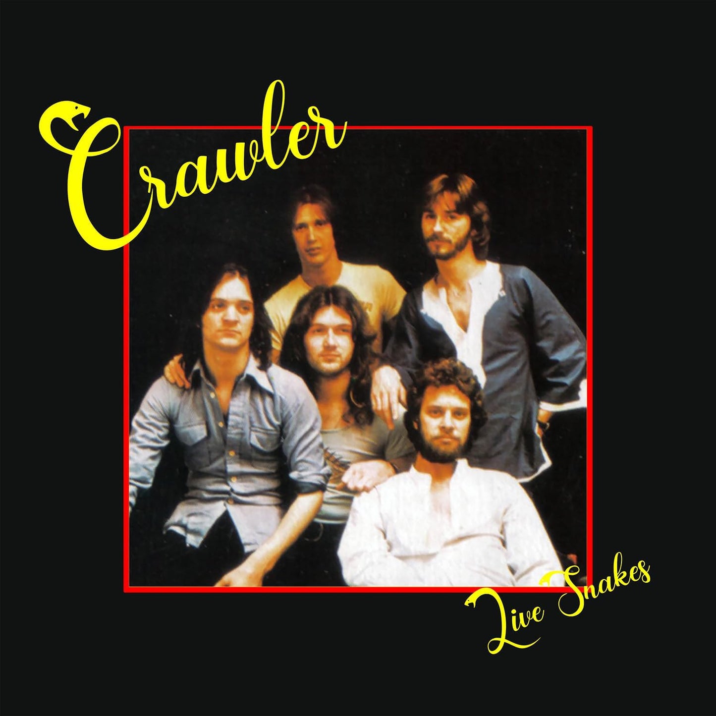 Album cover for Crawler’s “Live Snakes” featuring a band portrait.