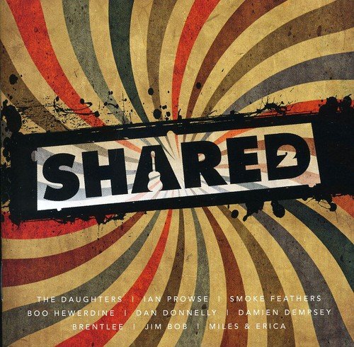 CD cover for “Shared 2” with radiating lines and bold text.