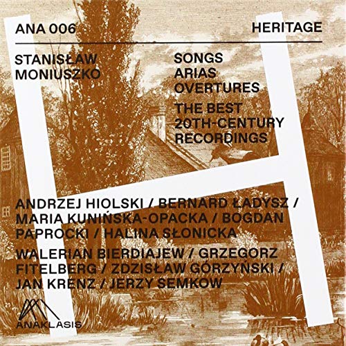 CD cover for Moniusko’s songs, arias, and overtures with landscape imagery.
