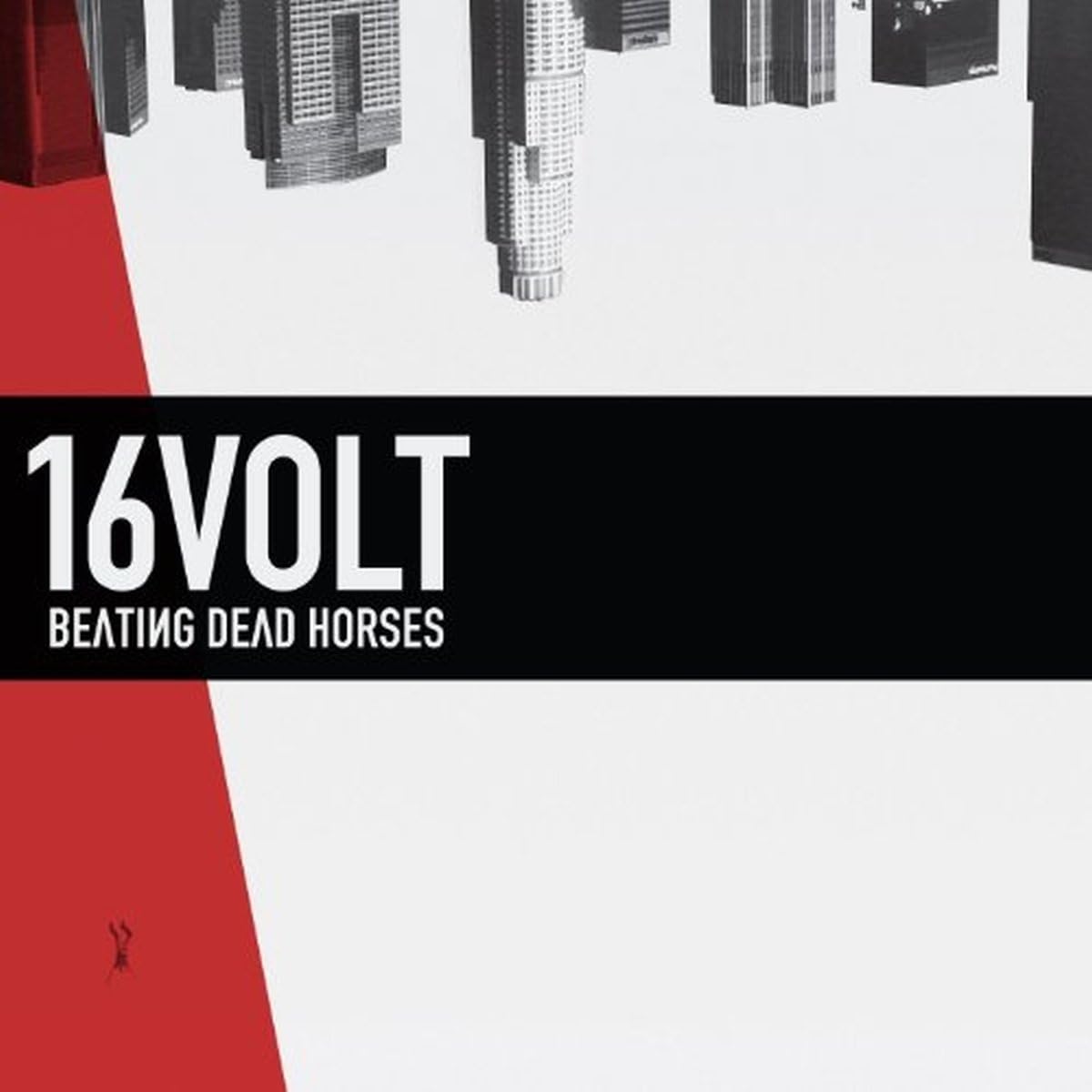 CD cover for 16volt’s “Beating Dead Horses” with city skyline imagery.