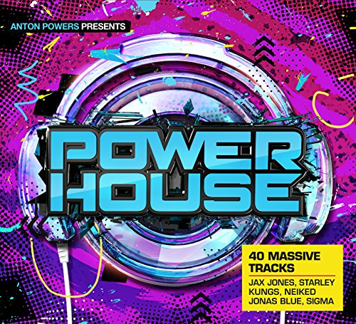 CD cover for “Power House” with abstract blue and purple design.