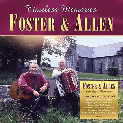 CD cover for Foster & Allenās āTimeless Memoriesā featuring two musicians.