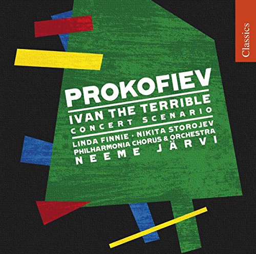 CD cover for Prokofiev’s “Ivan The Terrible” with abstract green and red design.