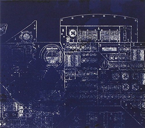 Dark blue abstract image of complex machinery or control panel details.