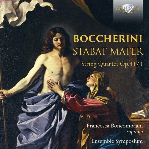 CD cover featuring a painting of Jesus and a woman with musical text.