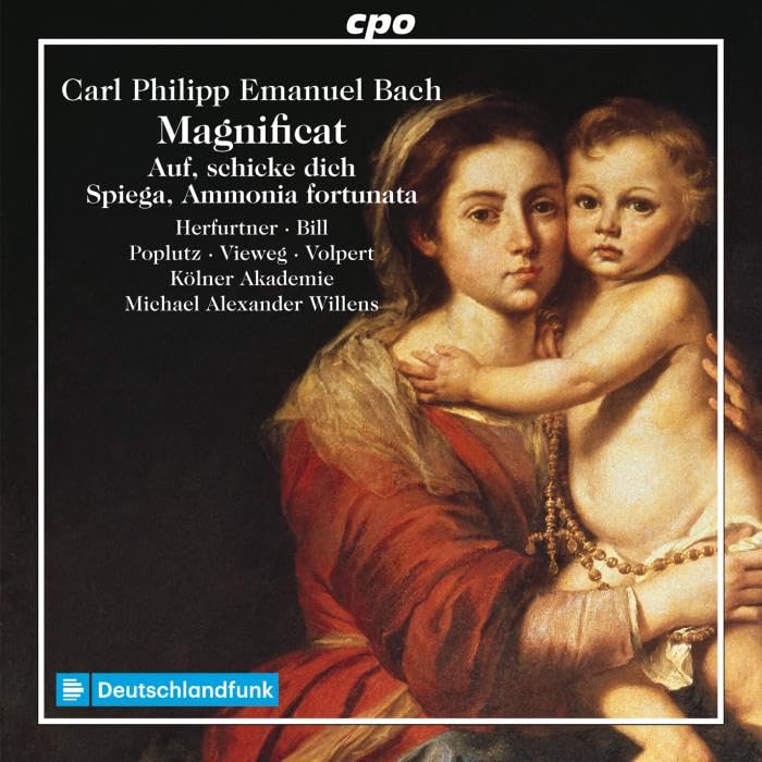 CD cover: painting of Mary and baby Jesus, text details composer Bach.
