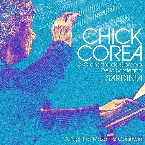Chick Corea album cover, Sardinia, featuring a pianist and orchestra.