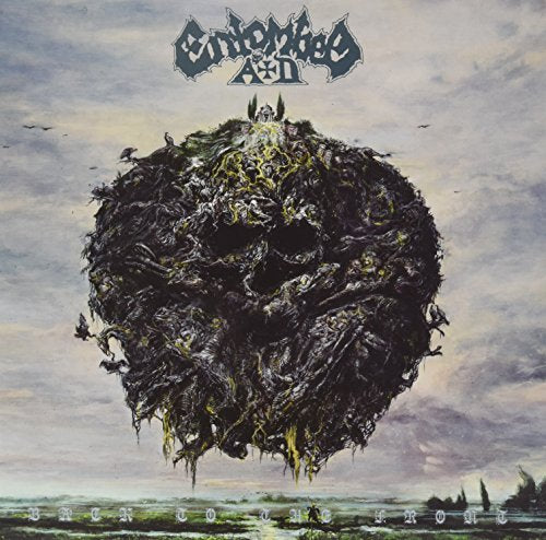 Album cover for Entombed A.D.’s “Back To The Front” with skull-shaped landscape.