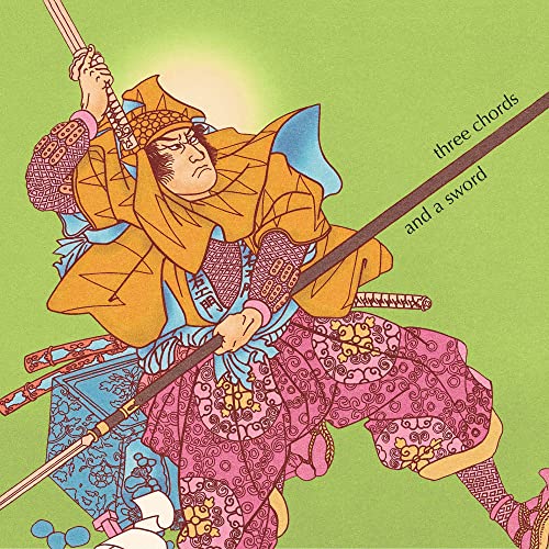 Album cover: illustration of a samurai warrior with swords, green background.