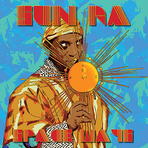 Sun Ra album cover, featuring a portrait with a bright orange sun.