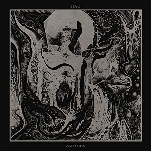 CD cover for Harās āVisitationā featuring abstract, dark, swirling artwork.