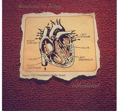 Torn paper showing an anatomical heart diagram on a textured red background.