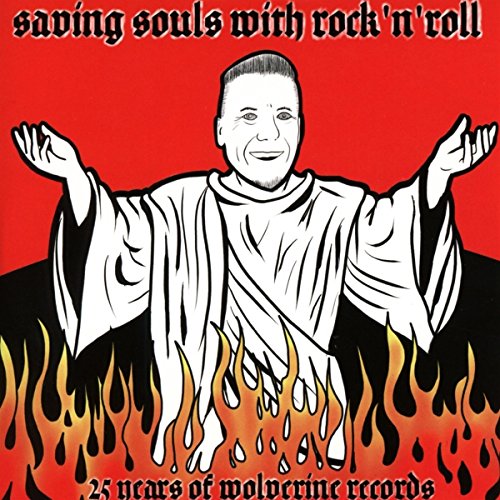 CD cover: man in robe with outstretched arms, flames below.