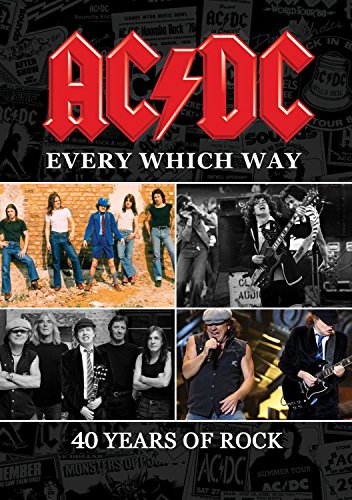 AC/DC “Every Which Way” DVD cover with band members in performance and portraits.