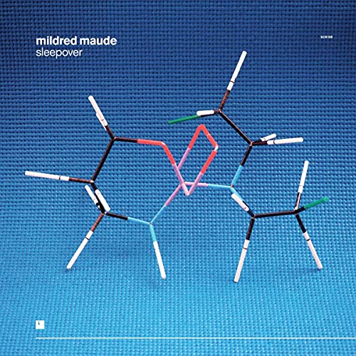 Mildred Maude “Sleepover” vinyl album cover with abstract molecular structure.