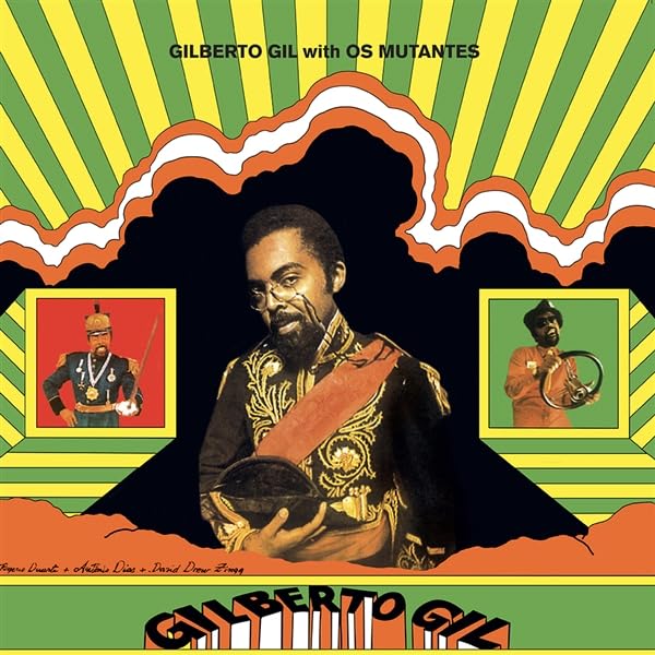 Album cover for Gilberto Gil with Os Mutantes, featuring portraits and bold graphics.
