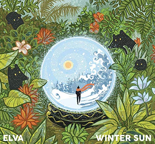 CD cover: snow globe with figure, surrounded by foliage and bears.