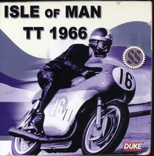 1966 Isle of Man TT CD cover featuring a motorcycle racer.