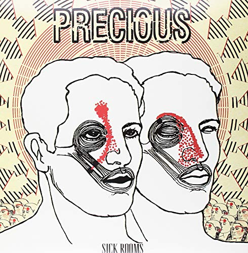 Album cover for Precious’ “Sick Rooms” featuring distorted faces in red.