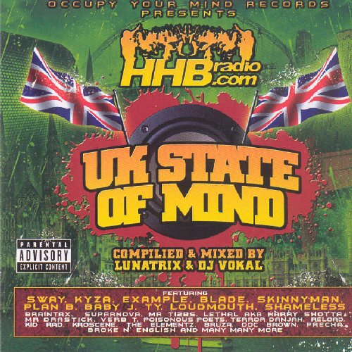 CD cover for “UK State of Mind” with flags and a turntable.