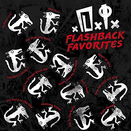 CD cover: "Flashback Favorites" with repeating wolf illustrations on black.