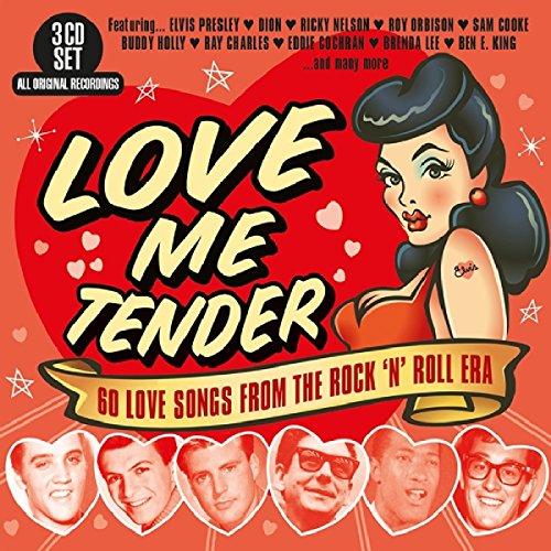 3CD set, "Love Me Tender," with retro artwork and artist portraits.