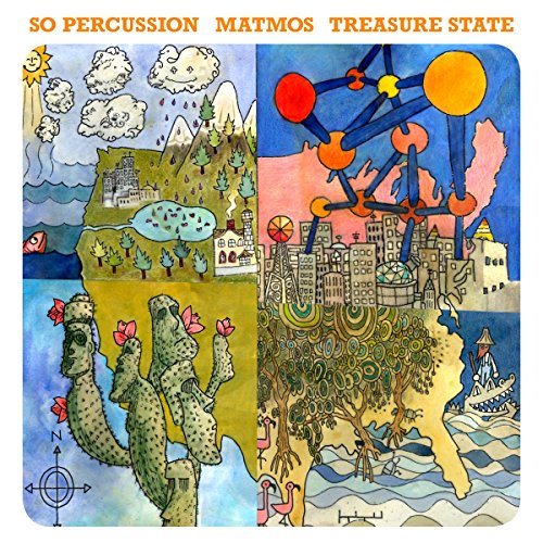 CD cover: colorful, illustrated landscape with sun, mountains, and city.