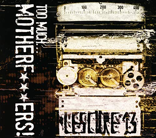 CD cover with mechanical imagery, distressed texture, and bold text.