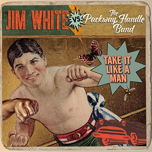 Vintage-style album cover featuring a boxer, butterfly, and bee.