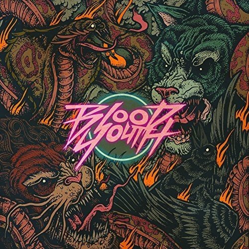 CD cover with a snake, bear, and neon pink "Blood Youth" text.