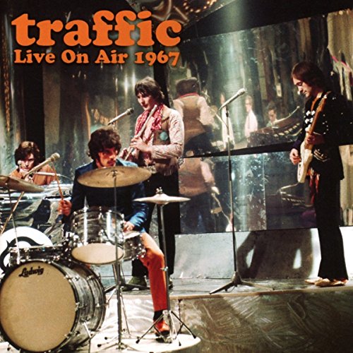 1967 album cover for Traffic’s “Live On Air” featuring band performing.