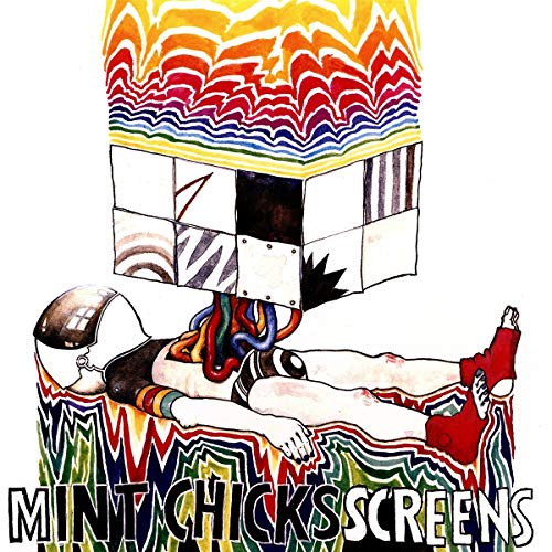 Surreal illustration of a person with a box for a head, colorful waves.