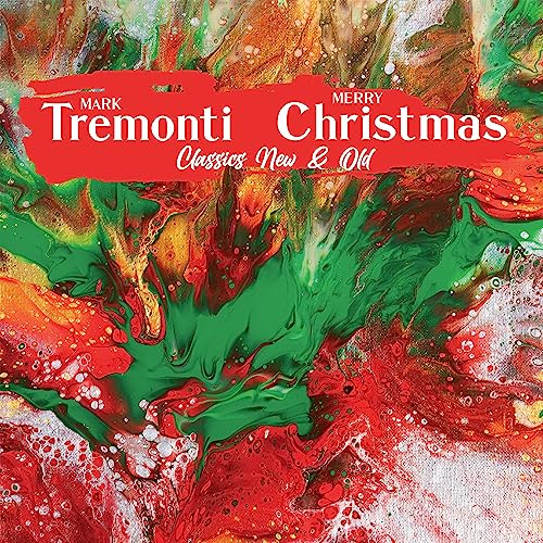 Mark Tremonti Christmas album cover with abstract red and green paint.
