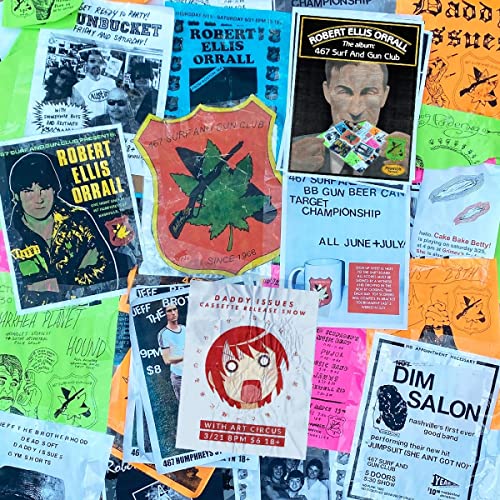 Collage of flyers and posters featuring Robert Ellis Orall and event details.