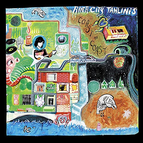 CD cover art: colorful, surreal landscape with figures and buildings.