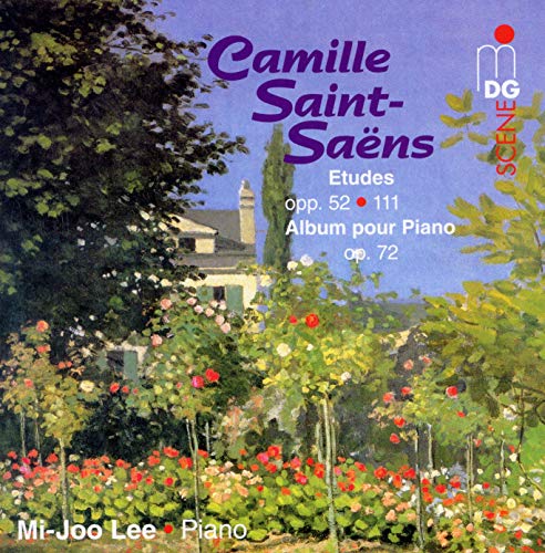 CD cover for Saint-Saëns’ Etudes featuring a garden scene.