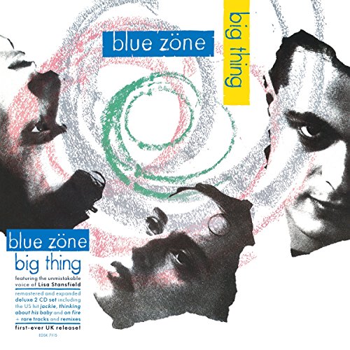 CD cover for Blue Zone’s “Big Thing” featuring two faces and abstract art.