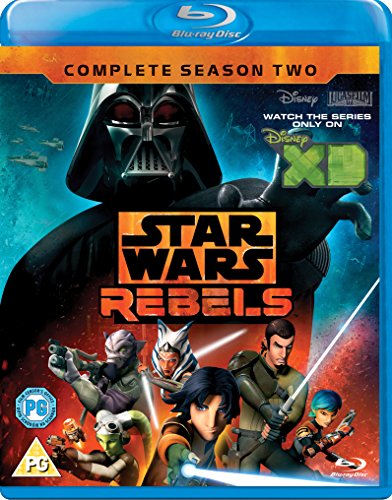 Star Wars Rebels" Season 2 Blu-ray cover featuring Darth Vader and characters.