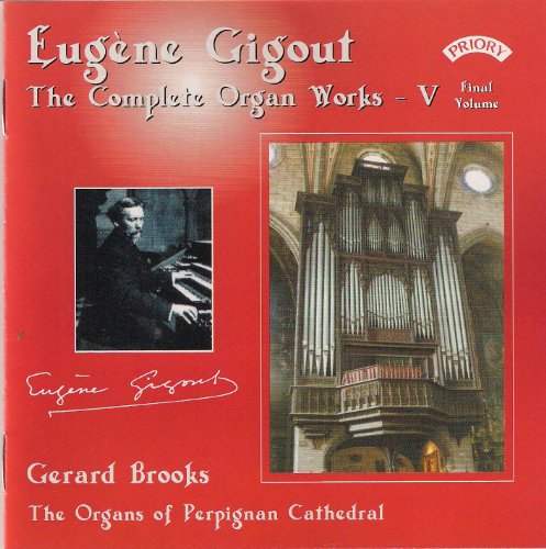 CD cover featuring Eugene Gigout, a cathedral pipe organ, and text on red background.
