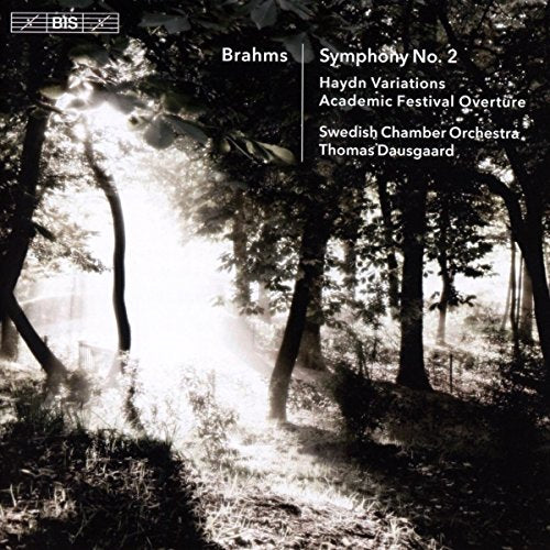 CD cover: forest scene with text “Brahms Symphony No. 2”.