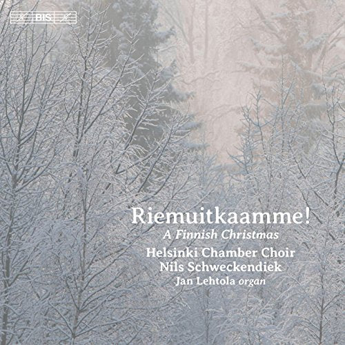 CD cover: snowy forest with text "Riemuitkaamme! A Finnish Christmas".