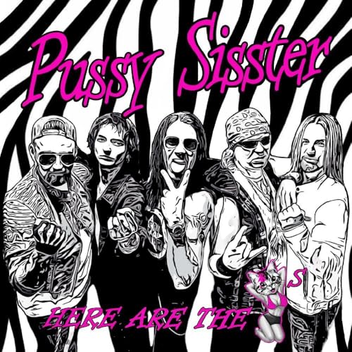 CD cover with illustrated band, zebra stripes, and pink lettering.