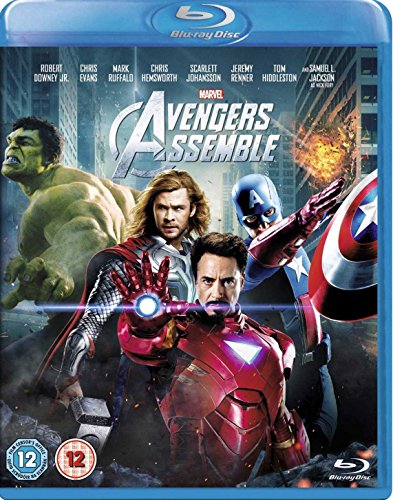 Avengers Assemble Blu-ray cover featuring Iron Man, Thor, Captain America, and Hulk.