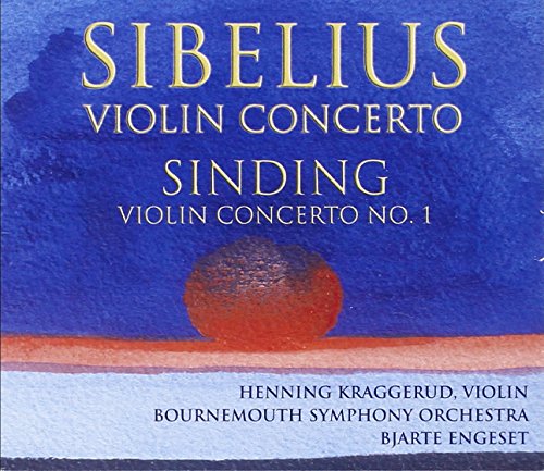 CD cover for Sibelius and Sinding violin concertos, with a red sphere.