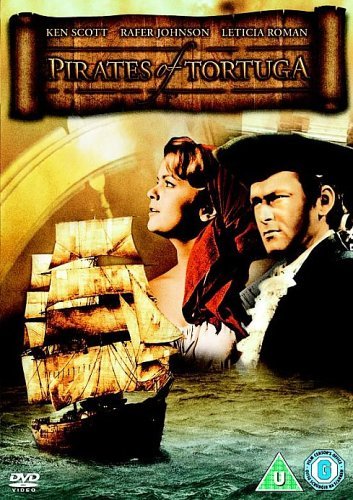 DVD cover for "Pirates of Tortuga" featuring a ship and two actors.