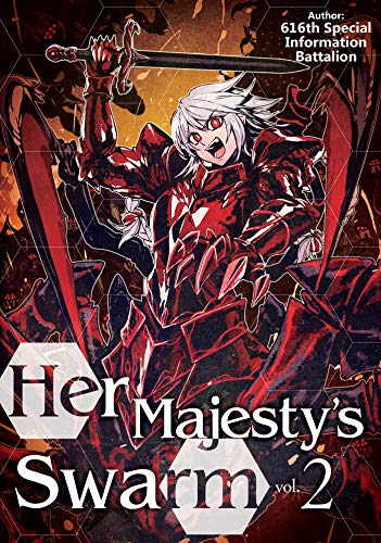 Anime-style illustration of a woman with red eyes wielding a large sword, book cover.