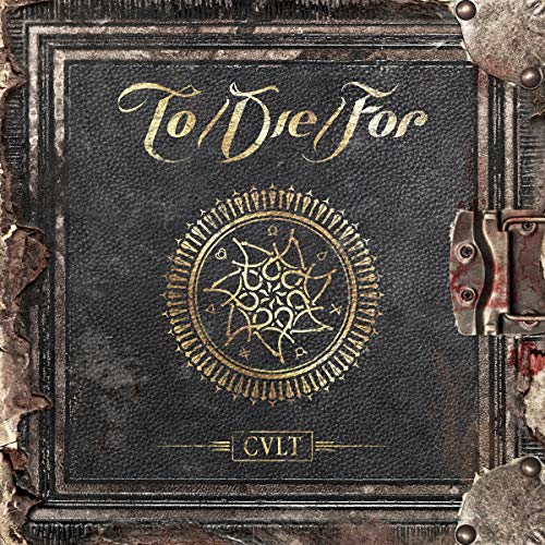 CD cover resembling a weathered, ornate book with gold lettering and a central symbol.